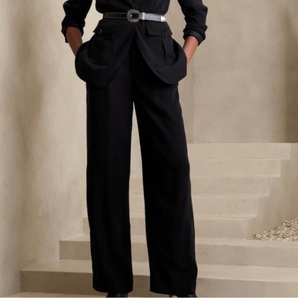 NWT! Banana Republic Black Drapey Wide-Leg Pant - Multiple Sizes🤎 - Picture 2 of 6